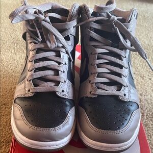 Nike Gray and Black High-Top Sneakers